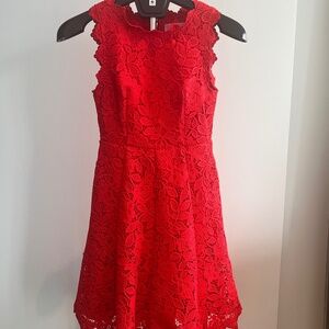 Kate Spade Red Floral Lace Cocktail Dress Size 0